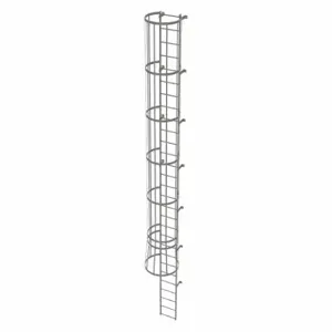 TRI-ARC WLFC1129 Fixed Ladder with Safety Cage, 28 ft, 28 ft Top Step Height, 29 Steps | CU6WHY 25NY96