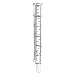 TRI-ARC WLFC1130 Fixed Ladder with Safety Cage, 29 ft, 29 ft Top Step Height, 30 Steps | CU6WJA 25NY97