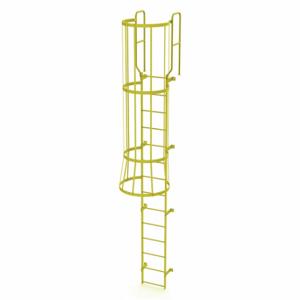 TRI-ARC WLFC1214-Y Ladder, Steel, WalkThru Fixed Cage, 14-Rung | CU6WKE 231D62