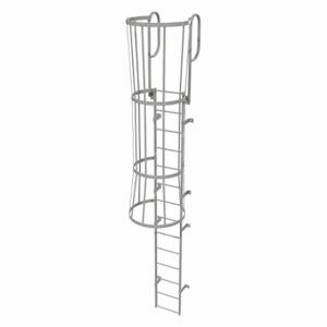 TRI-ARC WLFC1214 Feste Leiter mit Sicherheitskäfig, 17 Fuß, 13 Fuß obere Stufenhöhe, 14 Stufen | CU6WHA 25NZ02