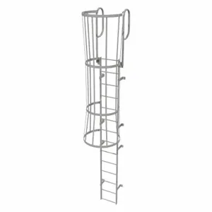 TRI-ARC WLFC1214 Fixed Ladder with Safety Cage, 17 ft, 13 ft Top Step Height, 14 Steps | CU6WHA 25NZ02