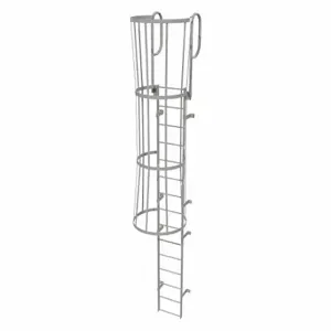 TRI-ARC WLFC1215 Fixed Ladder with Safety Cage, 18 ft, 14 ft Top Step Height, 15 Steps | CU6WHC 25NZ03