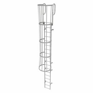 TRI-ARC WLFC1218 Feste Leiter mit Sicherheitskäfig, 21 Fuß, 17 Fuß obere Stufenhöhe, 18 Stufen | CU6WHJ 25NZ06
