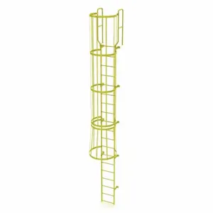 TRI-ARC WLFC1219-Y Ladder, Steel, WalkThru Fixed Cage, 19-Rung | CU6WLJ 231D67