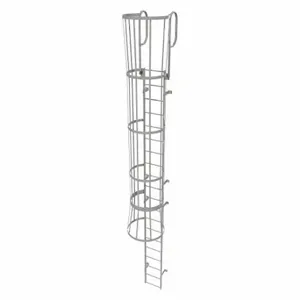 TRI-ARC WLFC1220 Fixed Ladder with Safety Cage, 23 ft, 19 ft Top Step Height, 20 Steps | CU6WHN 25NZ08