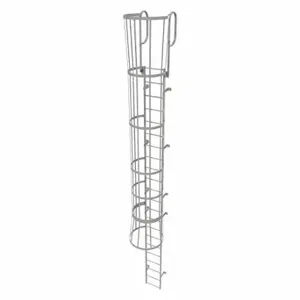 TRI-ARC WLFC1222 Fixed Ladder with Safety Cage, 25 ft, 21 ft Top Step Height, 22 Steps | CU6WJE 25NZ10