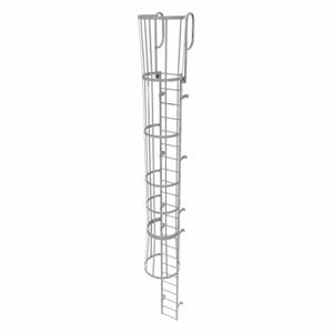 TRI-ARC WLFC1223 Feste Leiter mit Sicherheitskäfig, 26 Fuß, 22 Fuß obere Stufenhöhe, 23 Stufen | CU6WHU 25NZ11