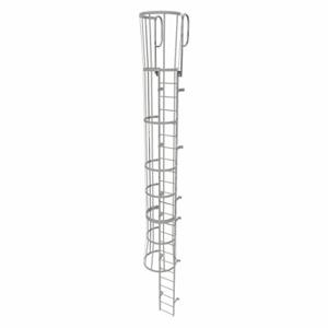 TRI-ARC WLFC1224 Feste Leiter mit Sicherheitskäfig, 27 Fuß, 23 Fuß obere Stufenhöhe, 24 Stufen | CU6WHV 25NZ12