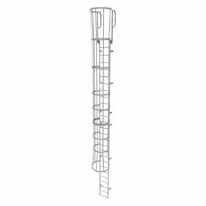 TRI-ARC WLFC1227 Feste Leiter mit Sicherheitskäfig, 30 Fuß, 26 Fuß obere Stufenhöhe, 27 Stufen | CU6WJB 25NZ15