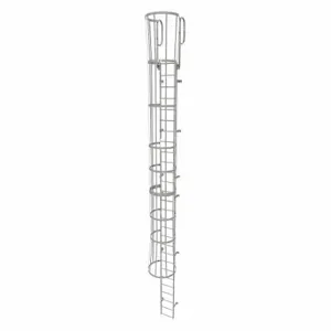 TRI-ARC WLFC1228 Fixed Ladder with Safety Cage, 31 ft, 27 ft Top Step Height, 28 Steps | CU6WJC 25NZ16