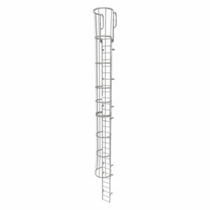 TRI-ARC WLFC1230 Fixed Ladder with Safety Cage, 33 ft, 29 ft Top Step Height, 30 Steps | CU6WJG 25NZ18