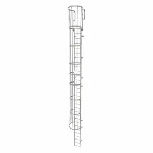 TRI-ARC WLFC1230 Fixed Ladder with Safety Cage, 33 ft, 29 ft Top Step Height, 30 Steps | CU6WJG 25NZ18