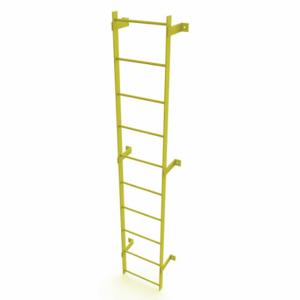 TRI-ARC WLFS0110-Y Ladder, Steel, Standard Fixed, 10-Rung, 10 ft, 9 ft Top Step Ht, 10 Steps | CU6WJR 231D85