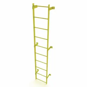 TRI-ARC WLFS0110-Y Ladder, Steel, Standard Fixed, 10-Rung, 10 ft, 9 ft Top Step Ht, 10 Steps | CU6WJR 231D85