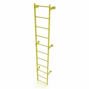 TRI-ARC WLFS0111-Y Ladder, Steel, Standard Fixed, 11-Rung, 11 ft, 10 ft Top Step Ht, 11 Steps | CU6WJT 231D86