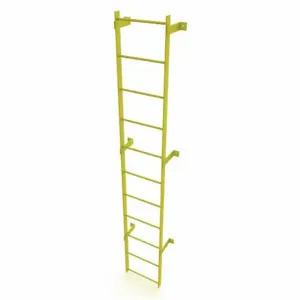 TRI-ARC WLFS0111-Y Ladder, Steel, Standard Fixed, 11-Rung, 11 ft, 10 ft Top Step Ht, 11 Steps | CU6WJT 231D86