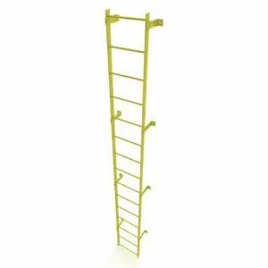 TRI-ARC WLFS0115-Y Ladder, Steel, Standard Fixed, 15-Rung, 15 ft, 14 ft Top Step Ht, 15 Steps | CU6WJX 231D90