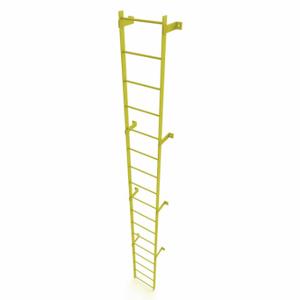 TRI-ARC WLFS0117-Y Ladder, Steel, Standard Fixed, 17-Rung, 17 ft, 16 ft Top Step Ht, 17 Steps | CU6WJZ 231D92