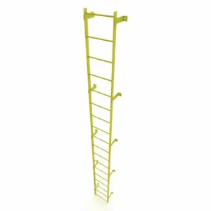 TRI-ARC WLFS0118-Y Ladder, Steel, Standard Fixed, 18-Rung, 18 ft, 17 ft Top Step Ht, 18 Steps | CU6WKA 231D93