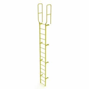TRI-ARC WLFS0215-Y Leiter, Durchgangsleiter, fest, Stahl, 15 Sprossen, 18 Fuß, 14 Fuß obere Stufe, 15 Stufen | CU6WKZ 231F08