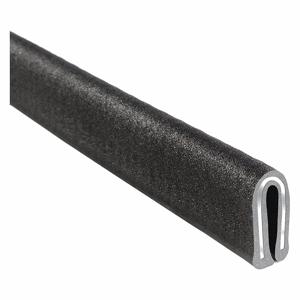 TRIM LOK INC 2200SB7X1/16-100 Edge Trim, Single Gripping Finger, PVC With Aluminum Clip, Fits 0.0625 Inch Edge, Black | CU6XNB 48RL51