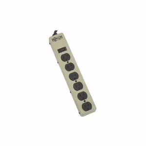 TRIPP LITE 6NX6 Outlet Strip, 6 Outlets, 6 ft Cord Length, 15 A Max. Amps, Beige, NEMA 5-15P | CU6XXA 38M956