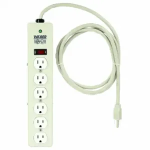 TRIPP LITE DG115-SI Surge Protector Outlet Strip, 6 Outlets, NEMA 5-15R, NEMA 5-15P, Not Allowed, Gray | CU6YBA 38M984