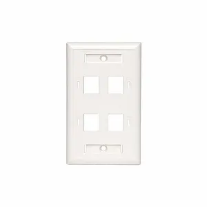 TRIPP LITE N042-001-04-WH Keystone Face Plate, 4-Port Quad Outlet | CU6YCB 43LT01