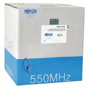 TRIPP LITE N222-01K-BL Cat6 Cable, Bulk, Solid, PVC, Blue, 1000ft | CU6XWA 43LU59