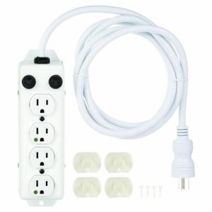 TRIPP LITE PS-407-HG-OEM Outlet Strip, 4 Outlets, 7 ft Cord Length, 15 A Max. Amps, White | CU6XWT 54VH66