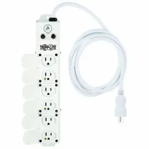 TRIPP LITE PS-607-HG-OEM Outlet Strip, 6 Outlets, 7 ft Cord Length, 15 A Max. Amps, White | CU6XXC 54VH65