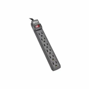 TRIPP LITE PS66B Power Strip, 6-Outlet, Black, 6Ft Cord | CU6XZM 43MC73