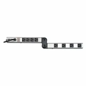 TRIPP LITE PSF2408 Outlet Strip, 8 Outlets, 15 ft Cord Length, 15 A Max. Amps, Silver, NEMA 5-15P, Foldable | CU6XXE 55DL51