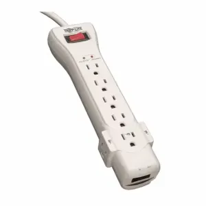 TRIPP LITE SUPER 7 TEL 15 Datacom Surge Protector, 7 Outlets, Nema 5-15R, Nema 5-15P, 15 Ft Cord Lg | CU6YAA 3TA16