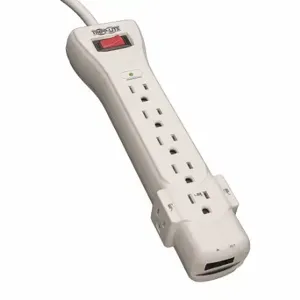 TRIPP LITE SUPER6TEL Datacom Surge Protector, 7 Outlets, Nema 5-15R, Nema 5-15P, 6 Ft Cord Lg | CU6YAB 5JK41