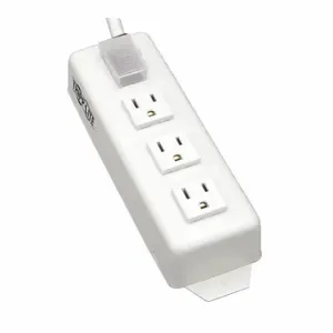 TRIPP LITE TLM306NC Outlet Strip, 3 Outlets, 6 ft Cord Length, 15 A Max. Amps, White, NEMA 5-15P | CU6XWN 33L716