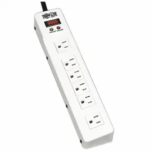 TRIPP LITE TLM626 Surge Protector Outlet Strip, 6 Outlets, NEMA 5-15R, NEMA 5-15P, 6 ft Cord Length, White | CU6YAY 33L741