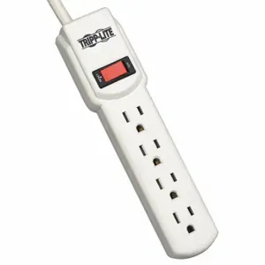 TRIPP LITE TLP404 Surge Protector Outlet Strip, 4 Outlets, NEMA 5-15R, NEMA 5-15P, 4 ft Cord Length, Gray | CU6YAR 4HHG4