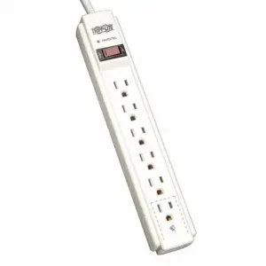 TRIPP LITE TLP604 Surge Protector Outlet Strip, 6 Outlets, NEMA 5-15R, NEMA 5-15P, 4 ft Cord Length, Gray | CU6YAV 2MY53