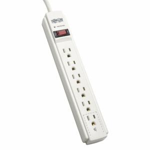 TRIPP LITE TLP606 Surge Protector Outlet Strip, 6 Outlets, NEMA 5-15R, NEMA 5-15P, 6 ft Cord Length, Gray | CU6YAX 4HHG6