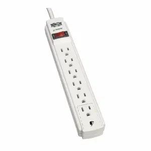 TRIPP LITE TLP615 Surge Protector Outlet Strip, 6 Outlets, Nema 5-15R, Nema 5-15P, 15 Ft Cord Length, Gray | CU6YAT 15D974