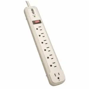 TRIPP LITE TLP74R Surge Protector Outlet Strip, 7 Outlets, NEMA 5-15R, NEMA 5-15P, 4 ft Cord Length, White | CU6YBC 33L744