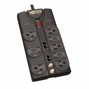 TRIPP LITE TLP810NET Datacom Surge Protector, 8 Outlets, Nema 5-15R, Nema 5-15P, 10 Ft Cord Lg | CU6YAD 3RY86