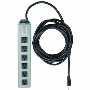 TRIPP LITE UL24CB-15 Outlet Strip, 6 Outlets, 15 ft Cord Length, 15 A Max. Amps, NEMA 5-15P, Power Indicator | CU6XWV 38M957