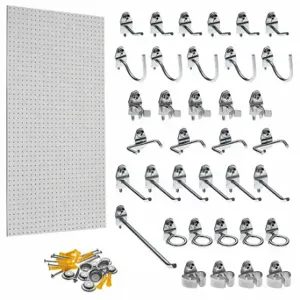 TRITON PEG36-WHT Wall Ready White Pegboards Kit, 1/4 Inch Size Peg Hole Size, 42 Inch x 24 Inch x 1/4 Inch | CV3EPR 788WC6