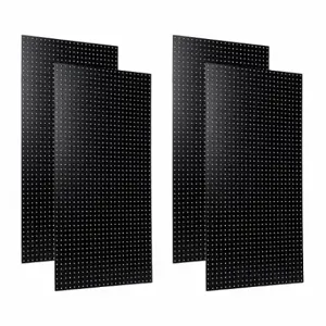 TRITON TPB-4BK Pegboard Panel, Round, 1/4 Inch Size Peg Hole Size, 48 Inch x 24 Inch x 1/8 Inch, Black | CU7BFP 48RN22