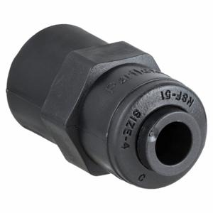 TRUESEAL FB6FC8-HBLK Female Connector, PVDF, Push-to-Connect x FNPTF, 3/8 Inch Tube OD, 1/2 Inch Pipe Size | CU7CEY 60NL20