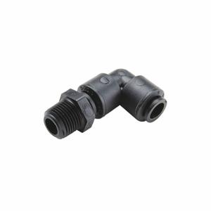 TRUESEAL FB4MES4-HBLK Swivel Elbow, PVDF, Push-to-Connect x MNPTF, For 1/4 Inch Tube OD, 1/4 Inch Size Pipe Size | CU7CFY 60NL14