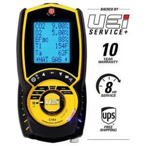 UEI TEST INSTRUMENTS C161-N Combustion Analyzer, Digital, Carbon Dioxide/Carbon Monoxide | CU7DVW 55UX42