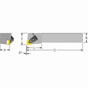 ULTRA-DEX USA DCLNL 20-4D Indexable Turning and Profiling Tool Holder, DCLNL Toolholder, CNMG Insert, Left Hand | CU7EAW 60FE14